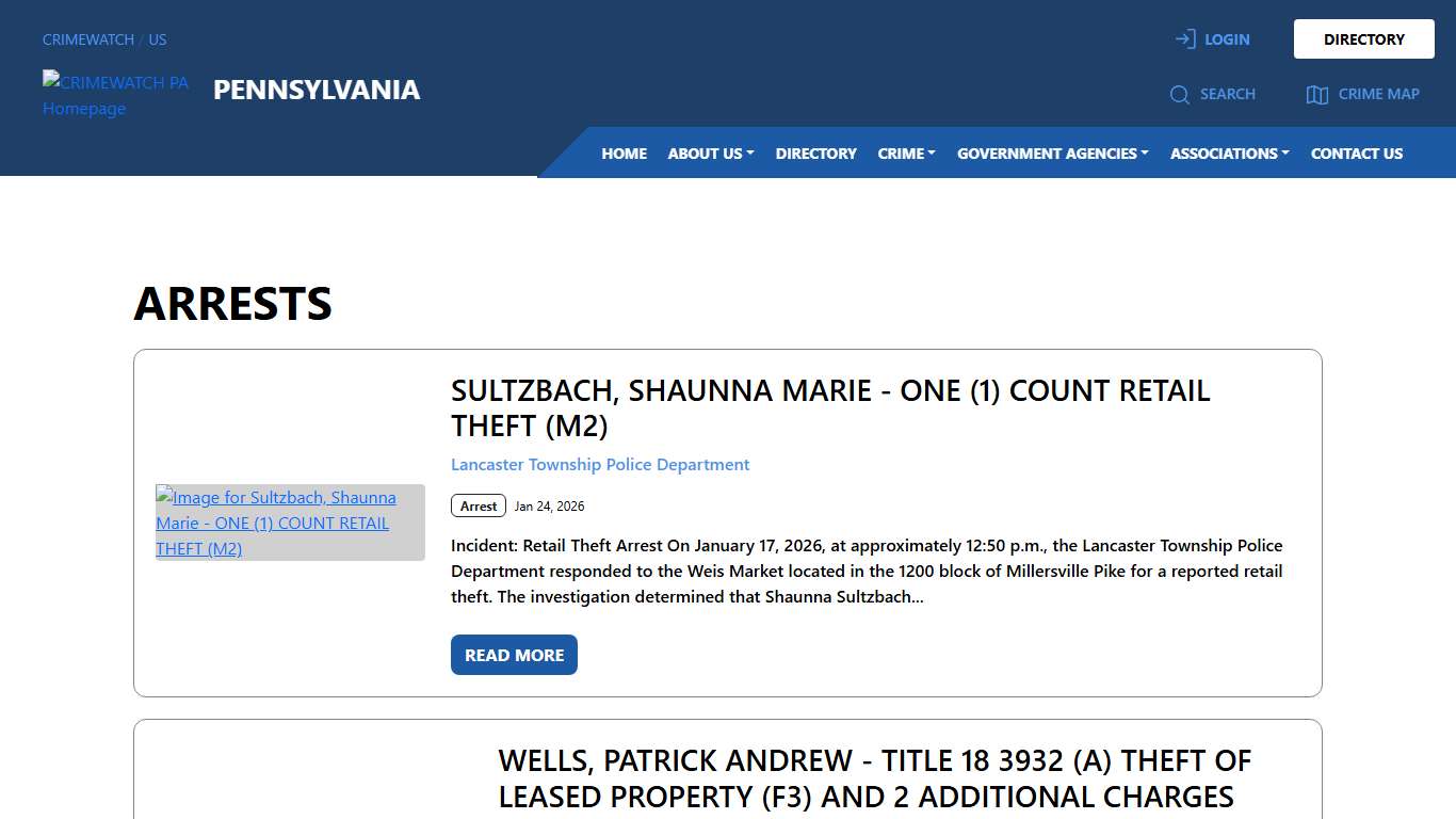 Pennsylvania Arrests CRIMEWATCH